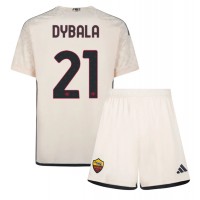 Otroški Nogometni dresi AS Roma Paulo Dybala #21 Gostujoči 2023-24 Kratek Rokav (+ Kratke hlače)